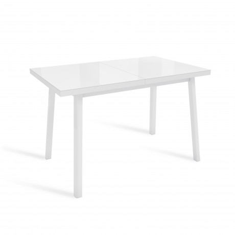 МАРТИН стол раздвижной со стеклом Белый/Белый